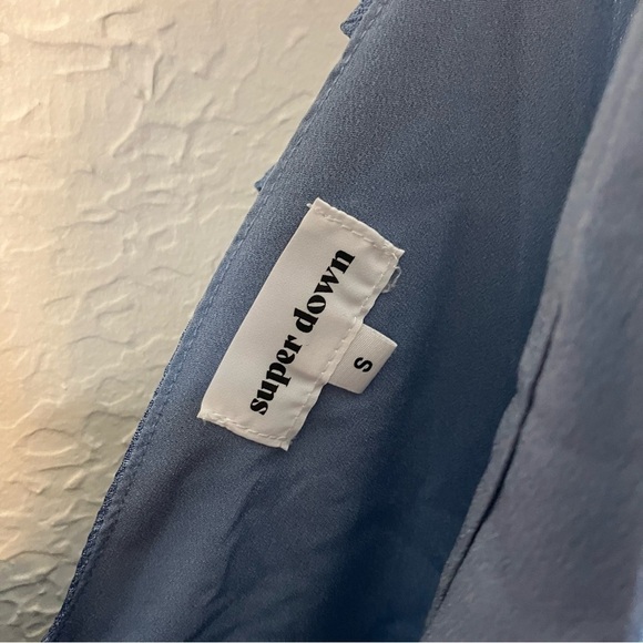 SUPERDOWN Jeanie Flutter Sleeve Dress in Dusty Blue - Picture 14 of 15